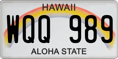 HI license plate WQQ989
