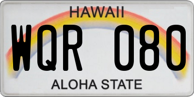 HI license plate WQR080
