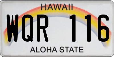 HI license plate WQR116