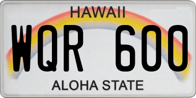 HI license plate WQR600
