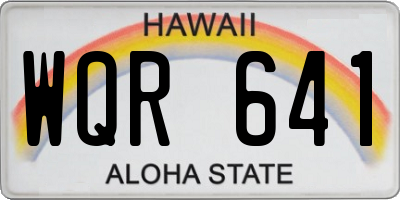 HI license plate WQR641