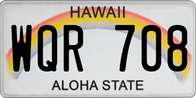 HI license plate WQR708