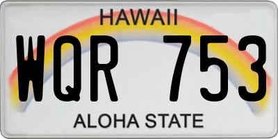 HI license plate WQR753