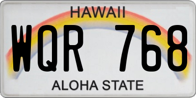 HI license plate WQR768