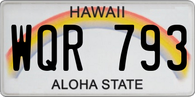 HI license plate WQR793