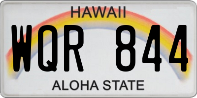 HI license plate WQR844