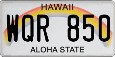 HI license plate WQR850