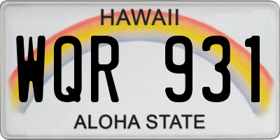 HI license plate WQR931