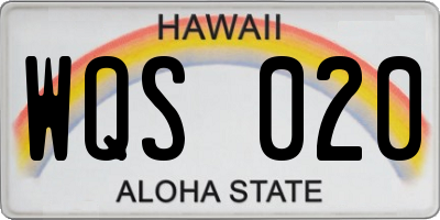 HI license plate WQS020