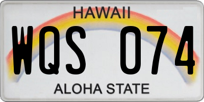 HI license plate WQS074