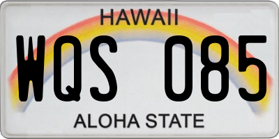 HI license plate WQS085