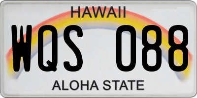 HI license plate WQS088