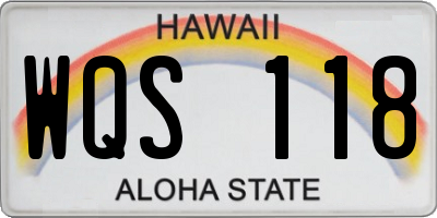 HI license plate WQS118