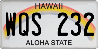 HI license plate WQS232