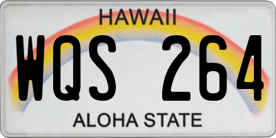 HI license plate WQS264
