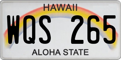 HI license plate WQS265