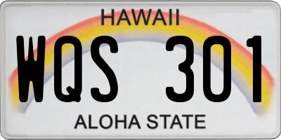 HI license plate WQS301