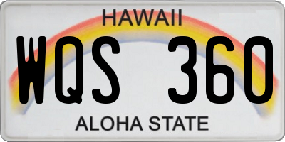 HI license plate WQS360