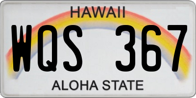 HI license plate WQS367