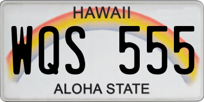 HI license plate WQS555