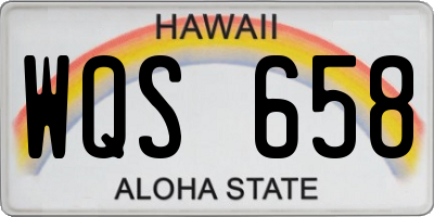 HI license plate WQS658