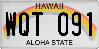 HI license plate WQT091