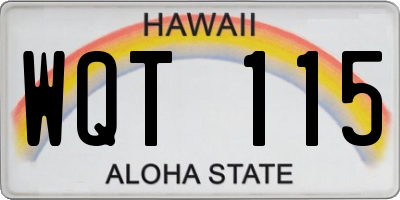 HI license plate WQT115