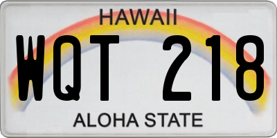 HI license plate WQT218
