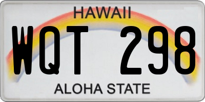 HI license plate WQT298