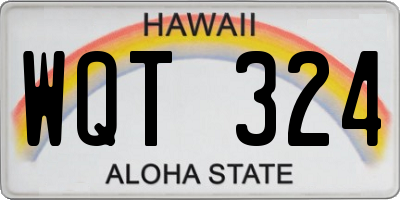 HI license plate WQT324