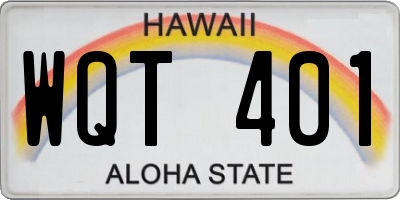 HI license plate WQT401