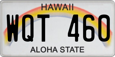 HI license plate WQT460