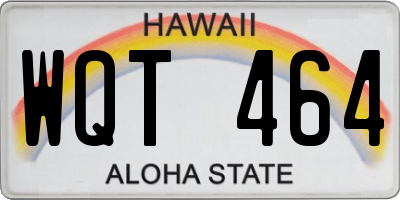 HI license plate WQT464