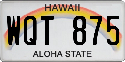 HI license plate WQT875