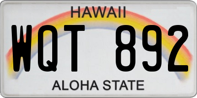 HI license plate WQT892