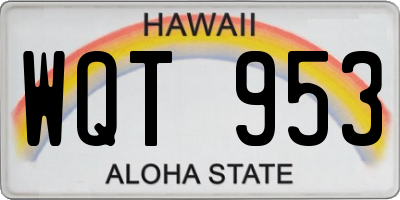 HI license plate WQT953