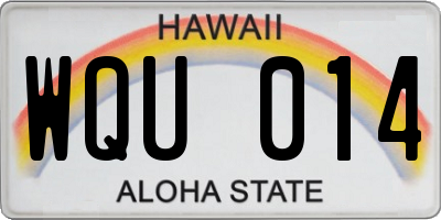 HI license plate WQU014