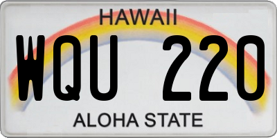 HI license plate WQU220