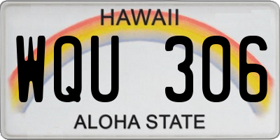 HI license plate WQU306