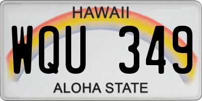 HI license plate WQU349