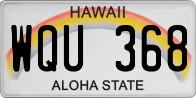 HI license plate WQU368