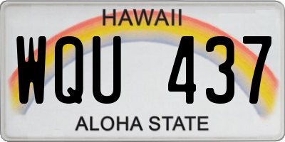 HI license plate WQU437