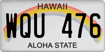 HI license plate WQU476