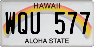 HI license plate WQU577