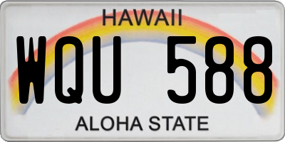 HI license plate WQU588