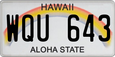 HI license plate WQU643