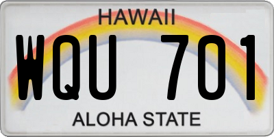 HI license plate WQU701