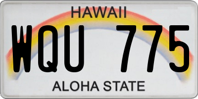 HI license plate WQU775