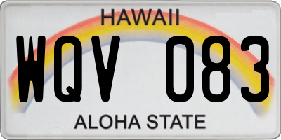 HI license plate WQV083
