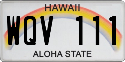 HI license plate WQV111